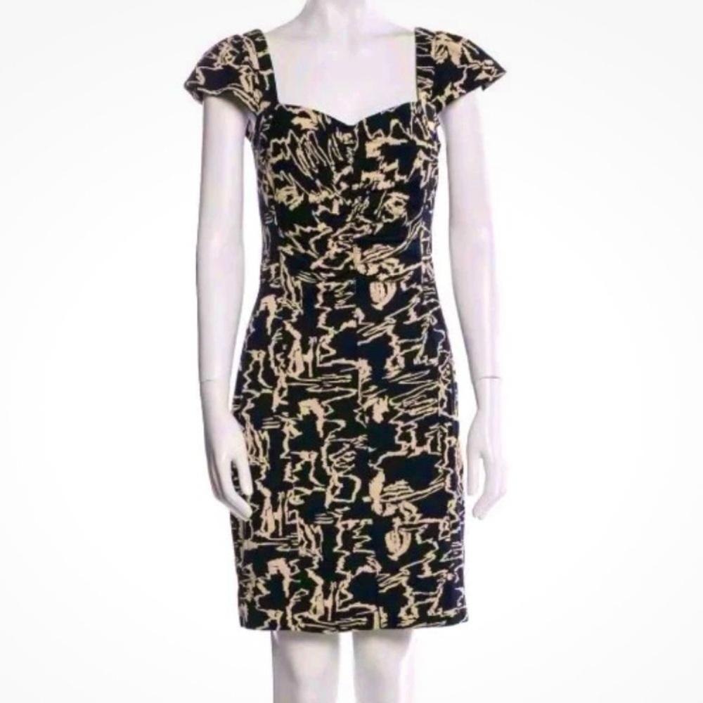 Marc by Marc Jacobs Normandy Mini Dress M Blue Tan Cotton Jersey Knit Cap Slv
